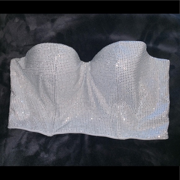 CRYSTAL RHINESTONE MESH BRALETTE - Picture 1 of 4